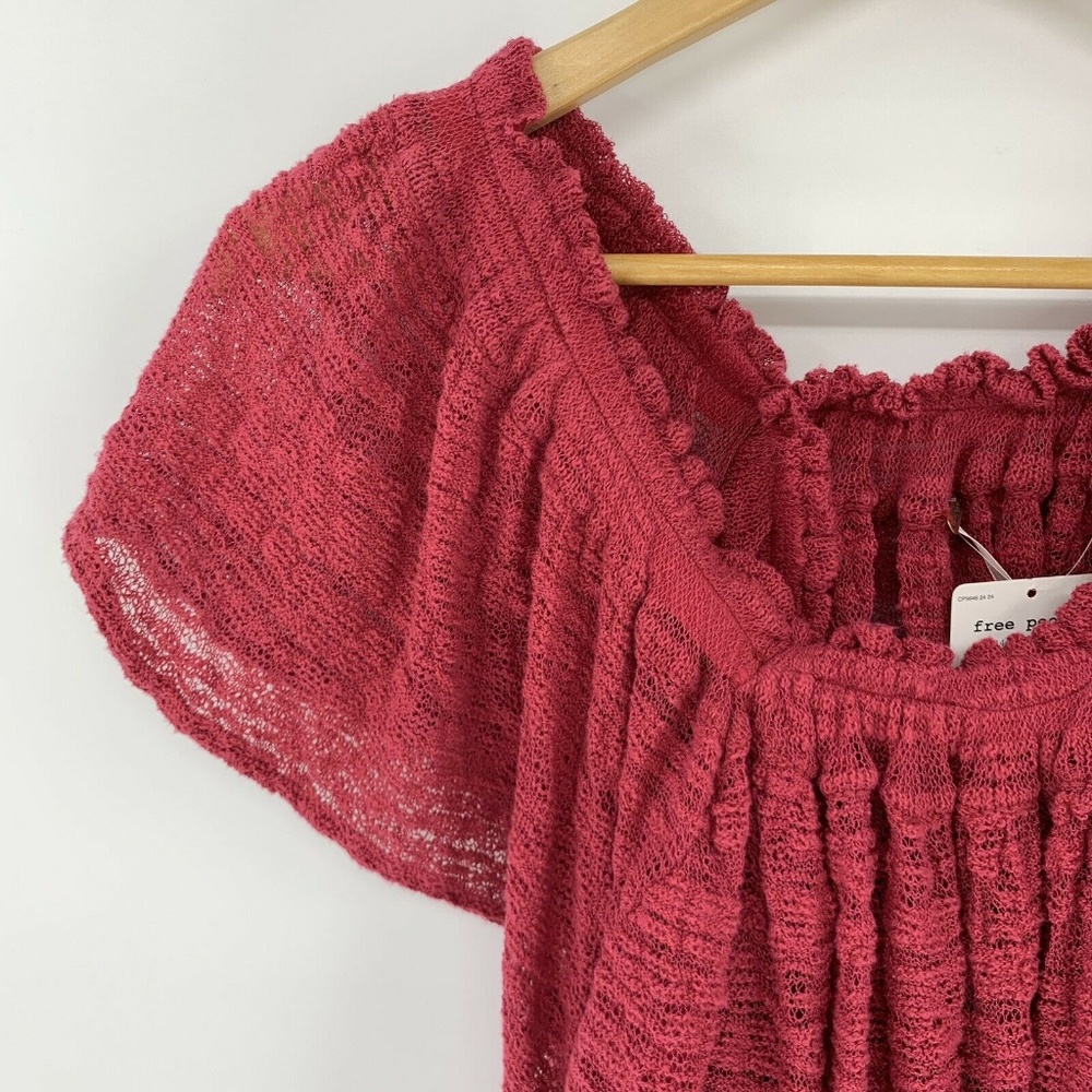 Free People Top Thrills & Frills Lace Off Shoulder - Picture 5 of 7